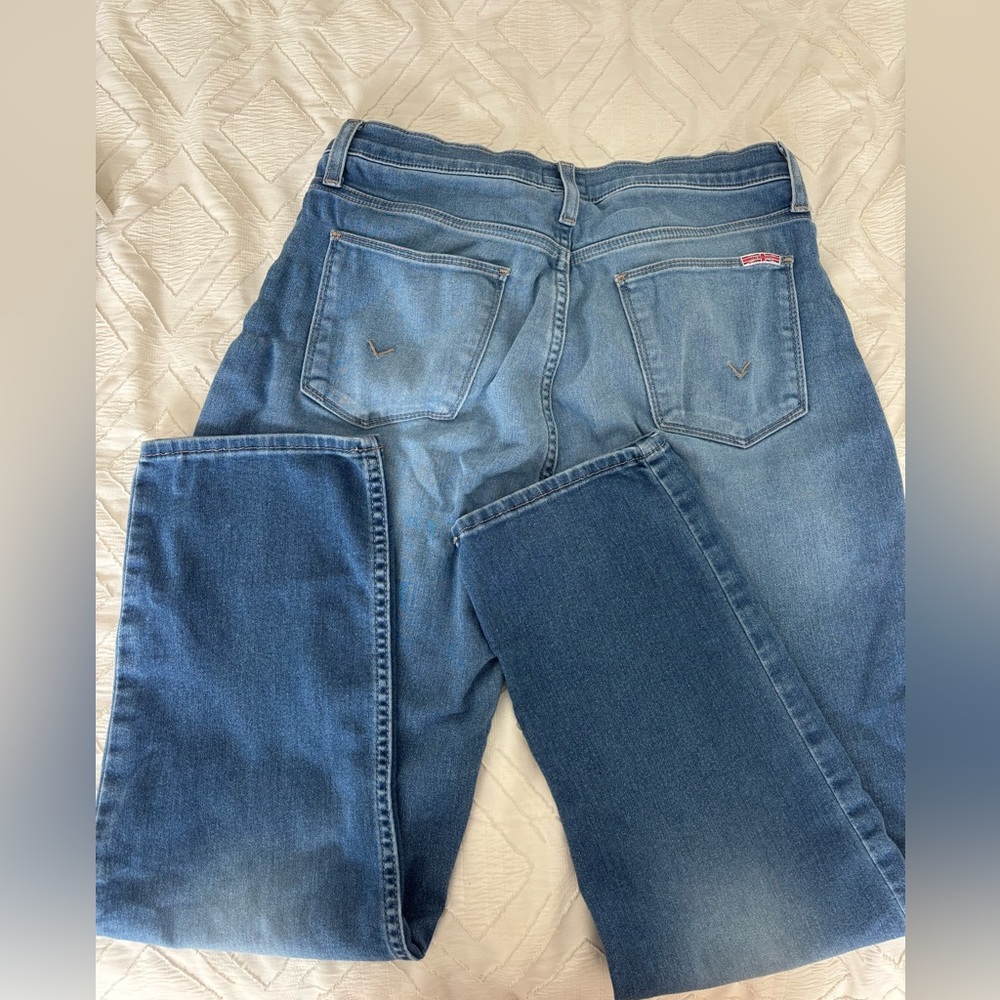 Hudson Blair High Rise Straight Crop Jeans Size 28 Good Condition Blue Denim